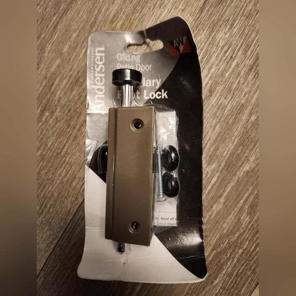 Andersen Auxiliary Security Lock, Foot Latch - Satin Nickle